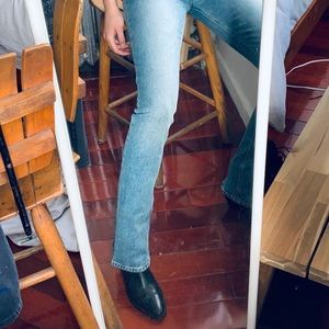 Reformation zip flare jeans